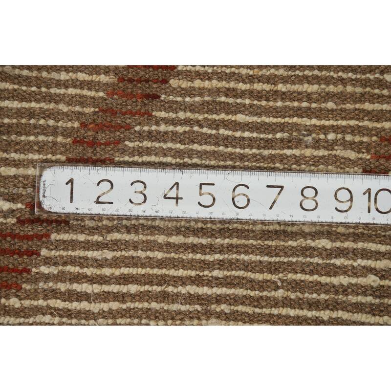 Moroccan Oriental Rug Handmade Beige Tribal Wool Carpet - 3'9" x 6'2"