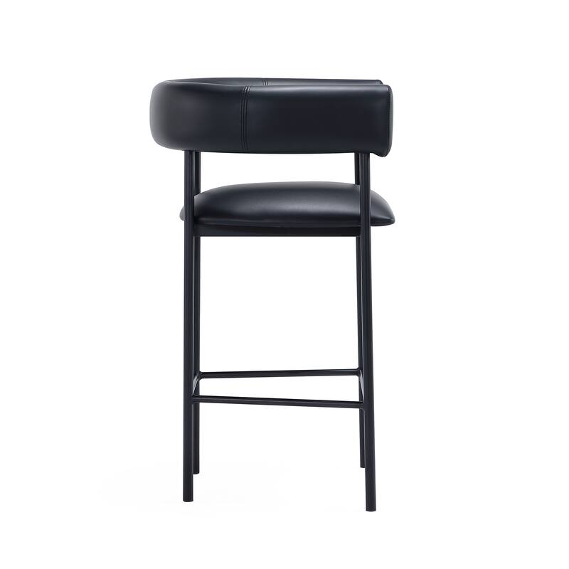 Manhattan Comfort Onda Metal Vegan Leather Counter Stool