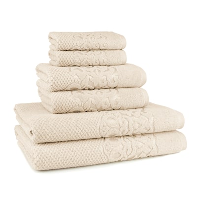 East'N Blue Galata Turkish Cotton Bath Towel Set (Set of 6) - (2 Bath Towel, 2 Hand Towel, 2 Washcloth)