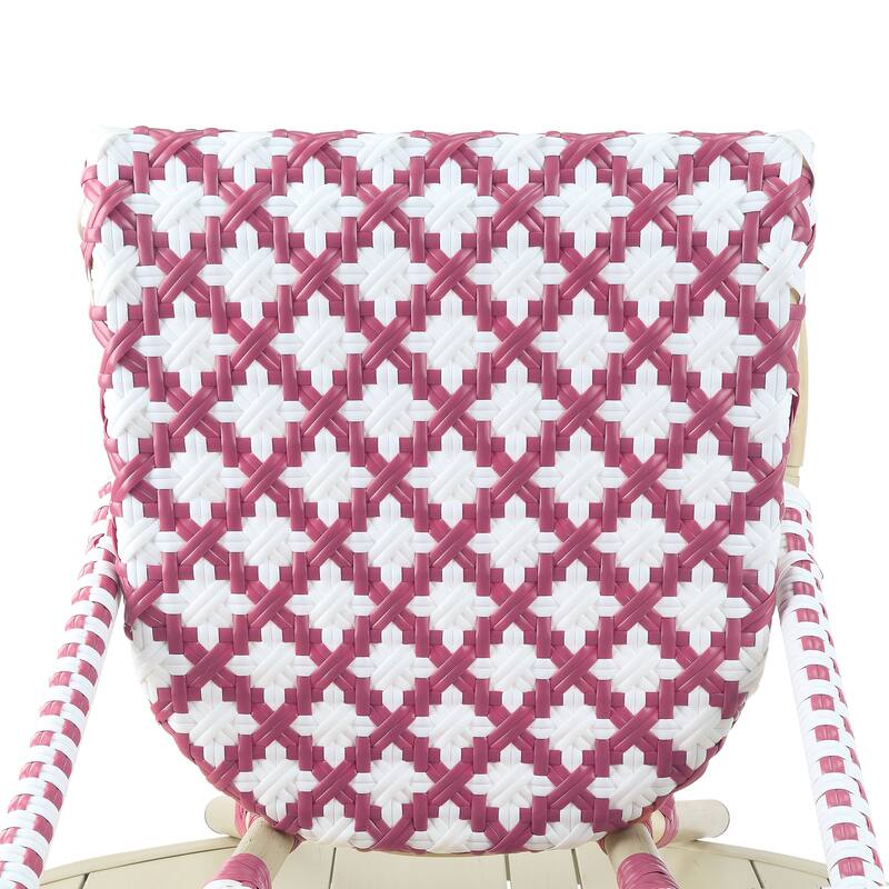 Portia French Metal Wicker Outdoor Bistro Chairs (Set of 2) by Furniture of America - Set of 2