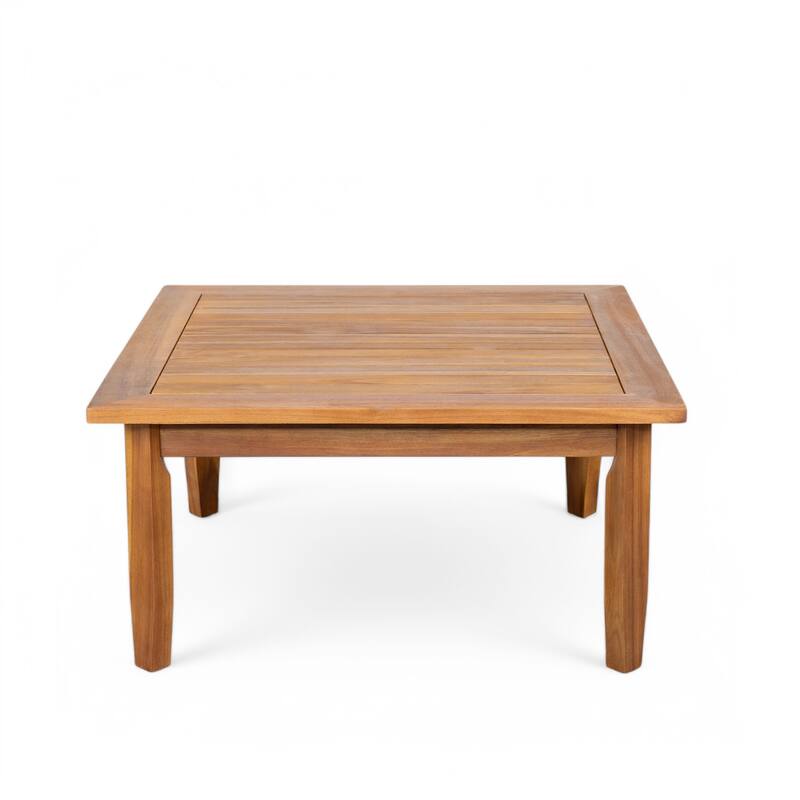 Aston Outdoor Acacia Wood Chat Set with Cushions by Christopher Knight Home
