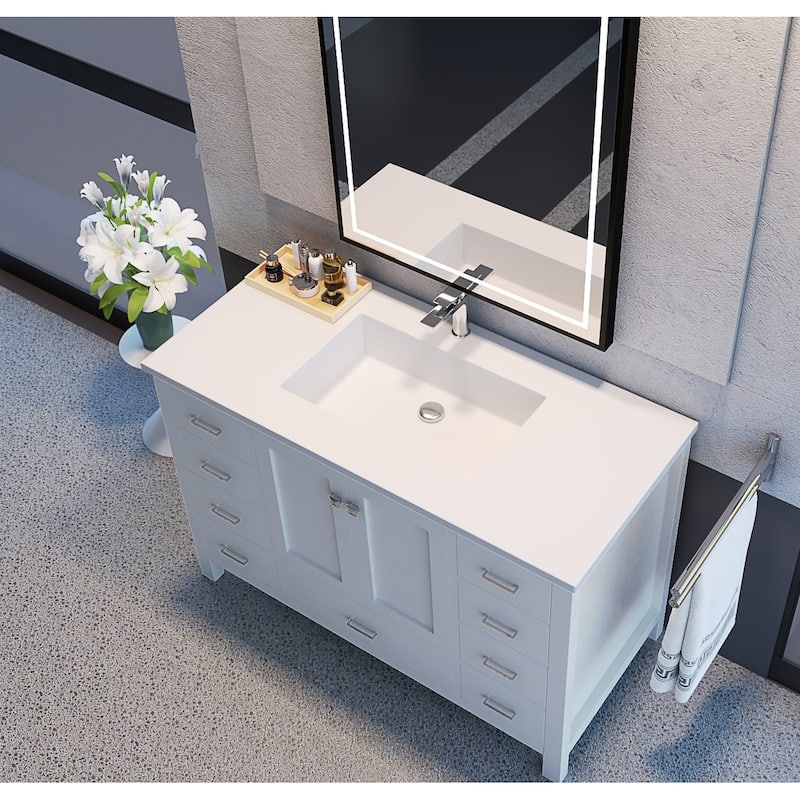 Serenity Solid-Surface Bathroom Vanity Top with Sink