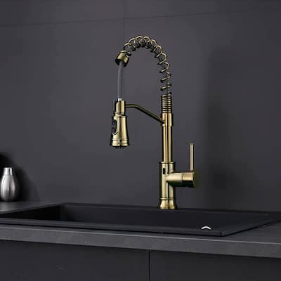 Touchless Kitchen Faucet With Pull Down Sprayer Commercial Single Handle Kitchen Sink Faucet 1 Hole Laundry Smart Hand-Free Taps