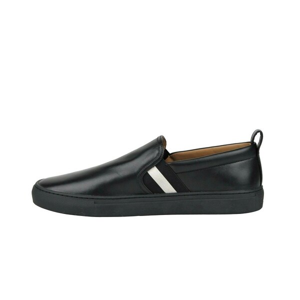 mens brown leather slip on shoes