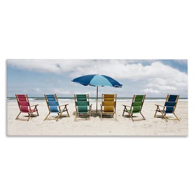 Stupell Colorful Beach Chairs Canvas Wall Art Design By Natalie Carpentieri