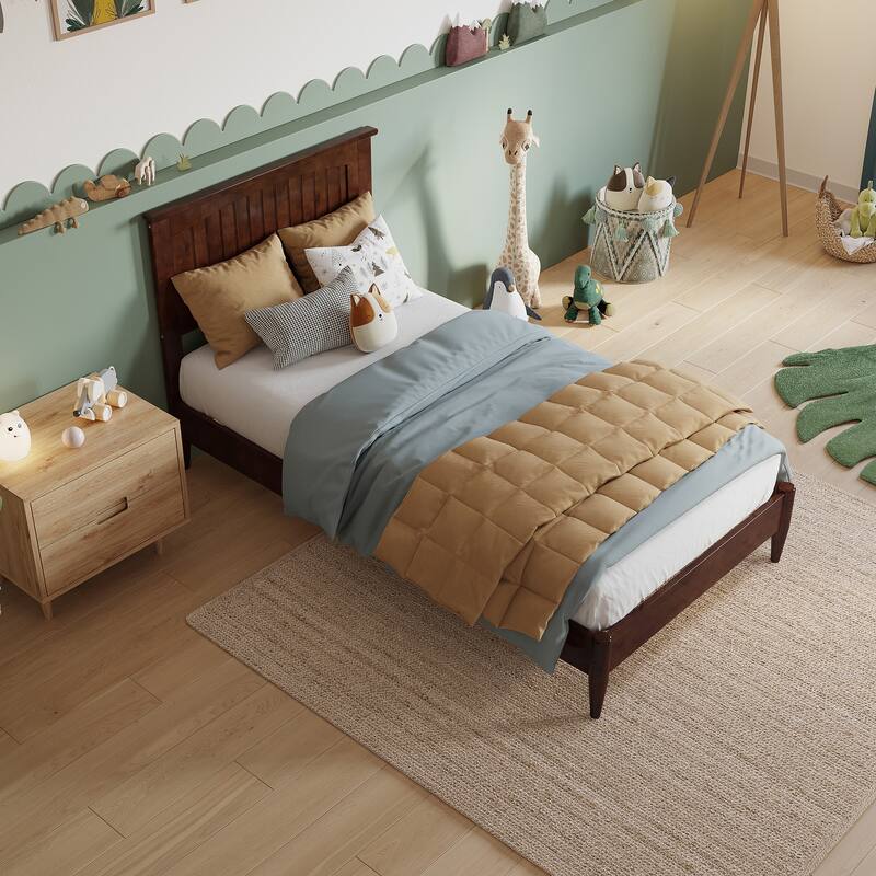 Naples Solid Wood Low Profile Platform Bed