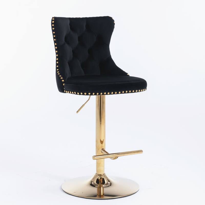 Modern Upholstered Swivel Barstools with Adjusatble Seat Height,Set of 2