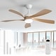 preview thumbnail 15 of 67, 52" Noiseless Ceiling Fan with Integrated LED Light Blades Reversible and Remote Control, Smart Optional 52Inch(Non-smart) - White and Beige2