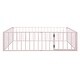 preview thumbnail 7 of 7, Queen Size Metal Floor Bed Frame with Fence and Door, Pink