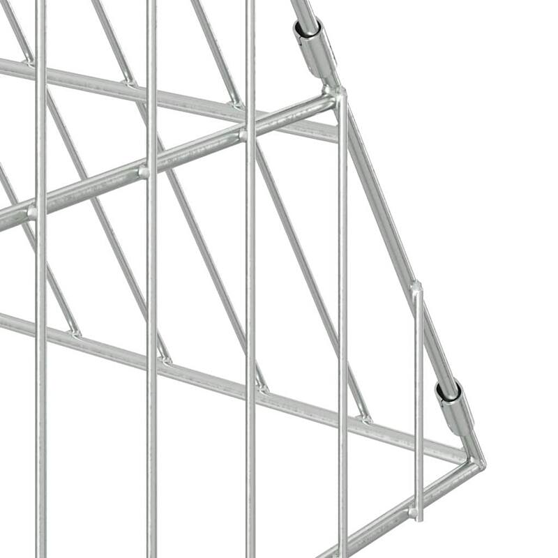 vidaXL Rabbit Cage Silver 215 x 100 x 85 cm Galvanised Steel
