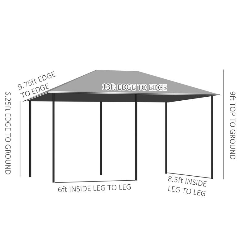 10' x 13' Outdoor Patio Gazebo with 6 Removable Sidewalls