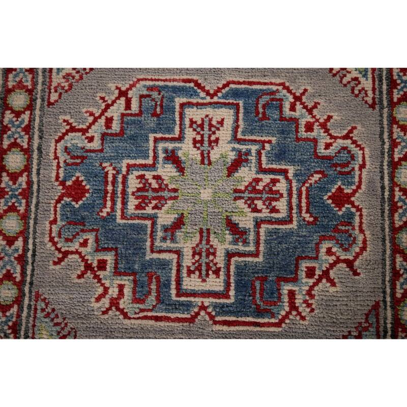 Gray Kazak Runner Rug Handmade Oriental Wool Carpet - 2'8" x 20'0"