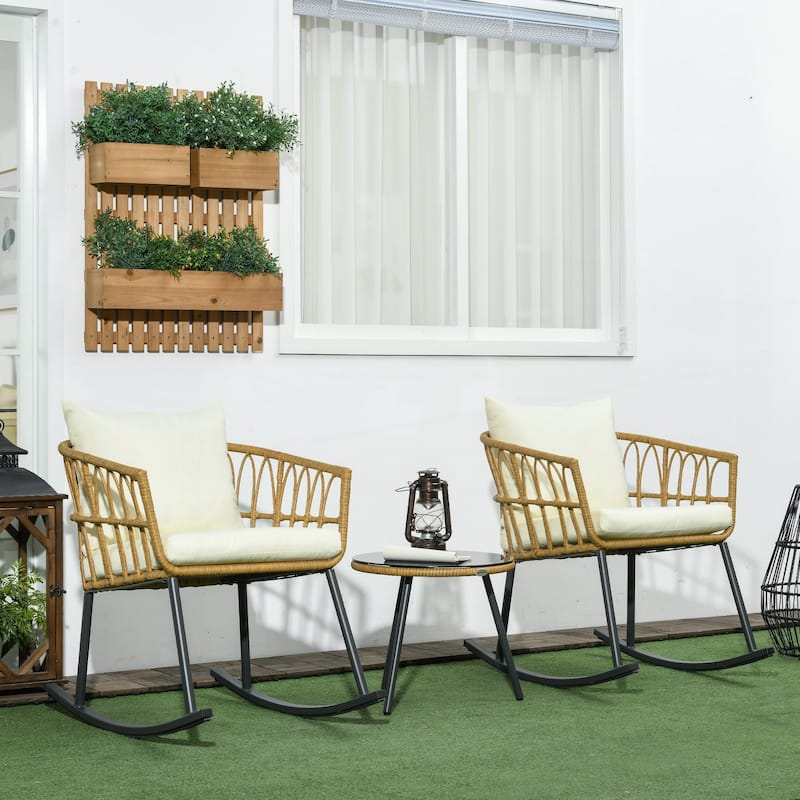 3 Piece Bistro Set with Cushions
