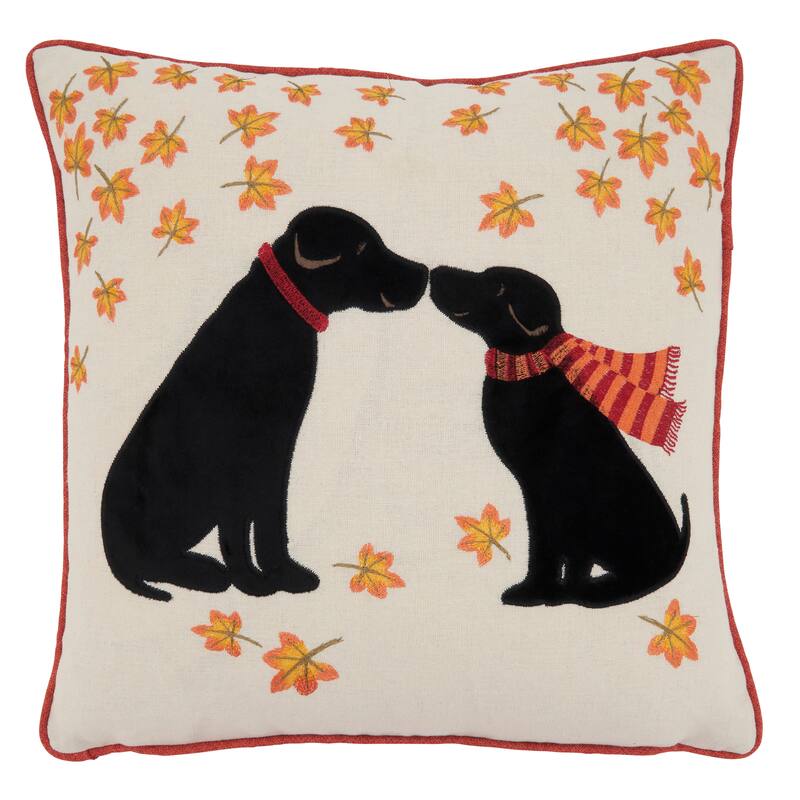 Throw Pillow With Puppy Love Design
