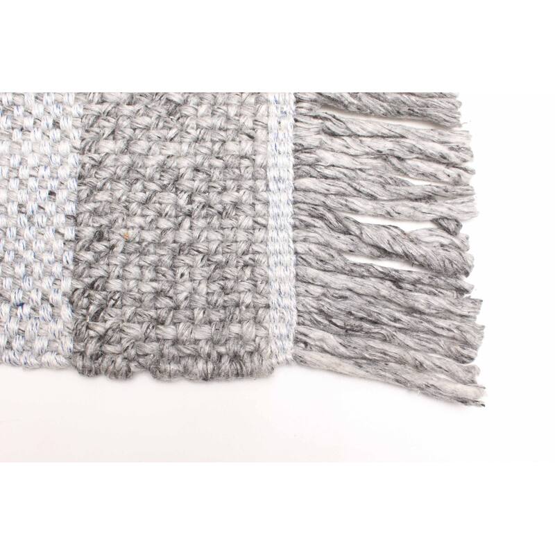 ECARPETGALLERY Braid weave Sienna Grey Wool Rug - 5'3 x 7'5