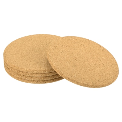 Cork Coaster for Drink, 100mm/3.94inch Round Edges Cork Mats 5mm Thick - Brown