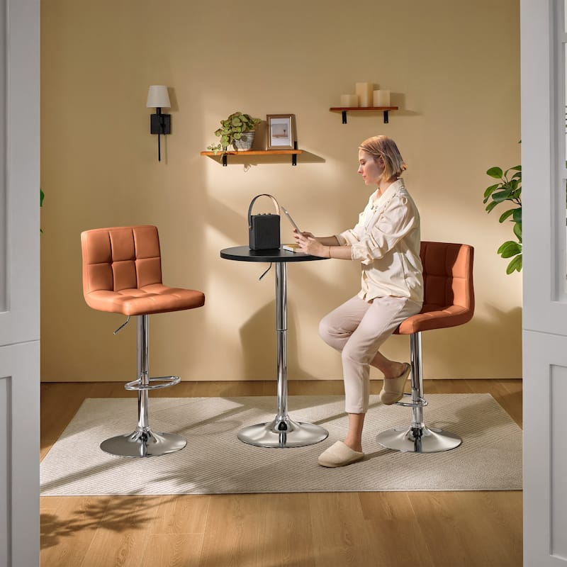 Yaheetech Adjustable Round Pub Table Bar Table