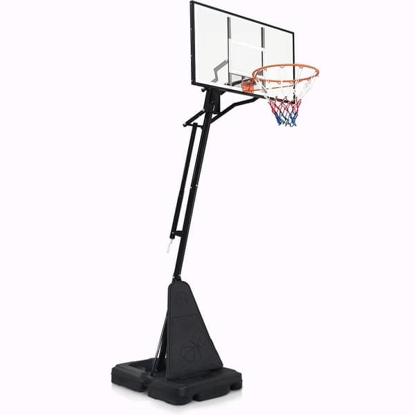 slide 2 of 15, Portable Adjustable Basketball Hoop with Shatterproof Backboard Black + White