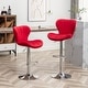 preview thumbnail 28 of 75, Roundhill Furniture Ellston Upholstered Adjustable Swivel Barstools, Set of 2 Red