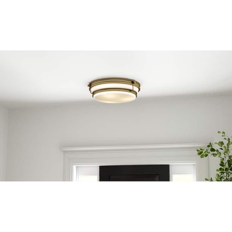 Grafton 3-Light Weathered Brass Flush Mount