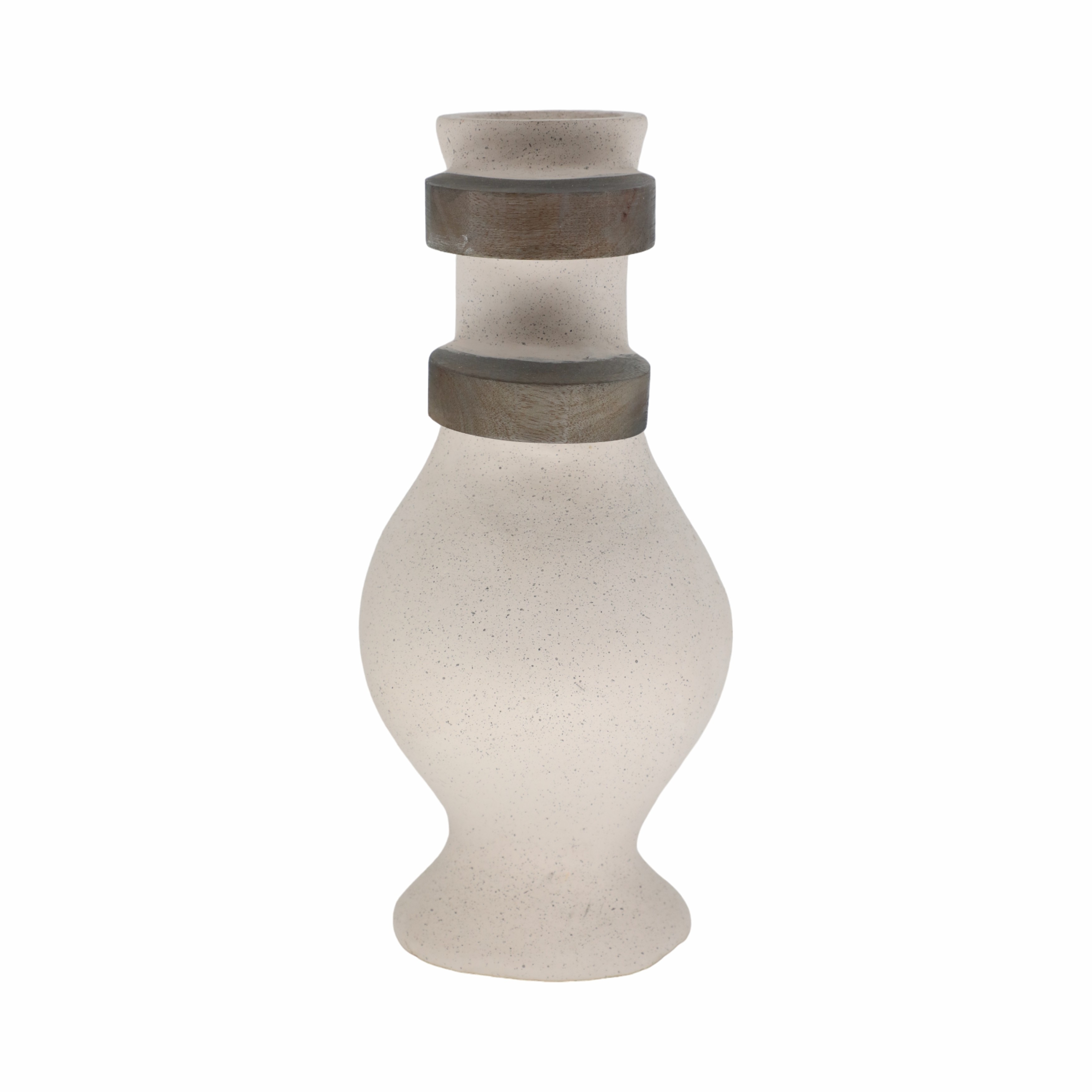 Sagebrook Home Ecomix Ivory Cylinder Textured Abstract Vase