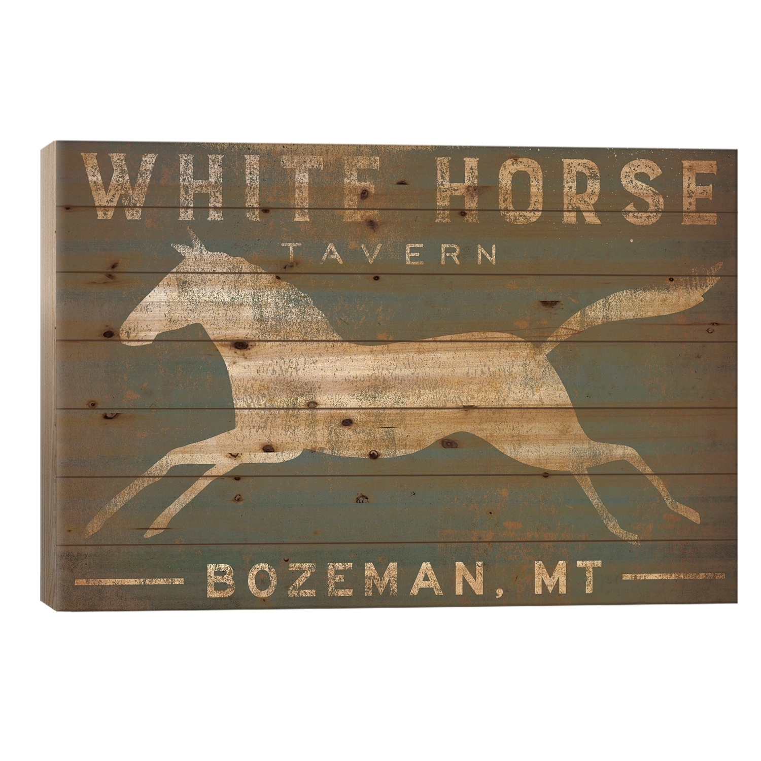 White Horse Tavern Print On Wood by Ryan Fowler - Multi-Color