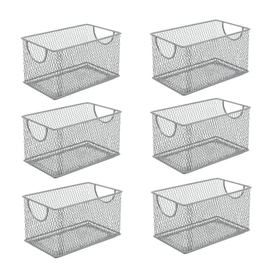 All-Purpose Wire Mesh Storage Baskets, Organize Your Home with Open Bin Shelf Storage, Pack of 6