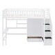 preview thumbnail 7 of 25, Twin Size Loft Bed with Bookshelf, Drawers, Desk and Wardrobe