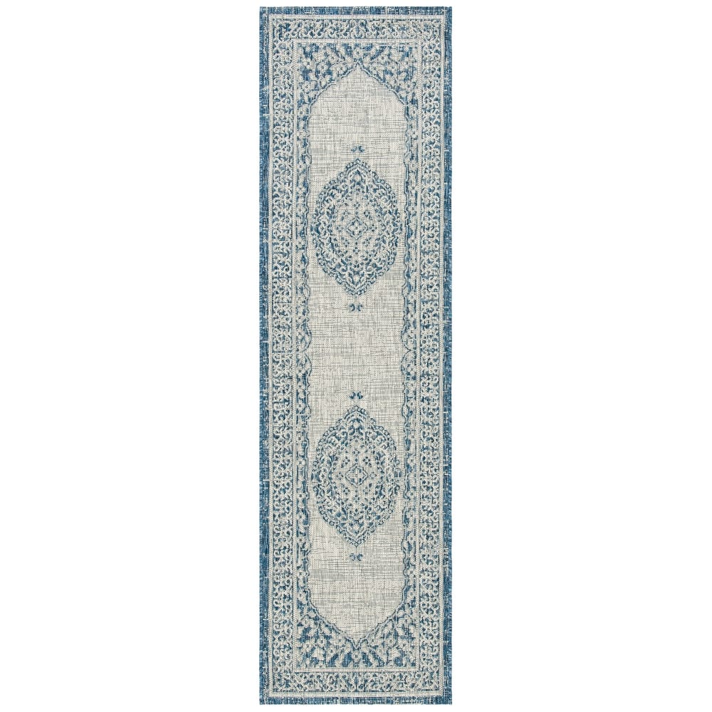 SAFAVIEH Courtyard Thoma Medallion Indoor/ Outdoor Waterproof Patio Backyard Rug