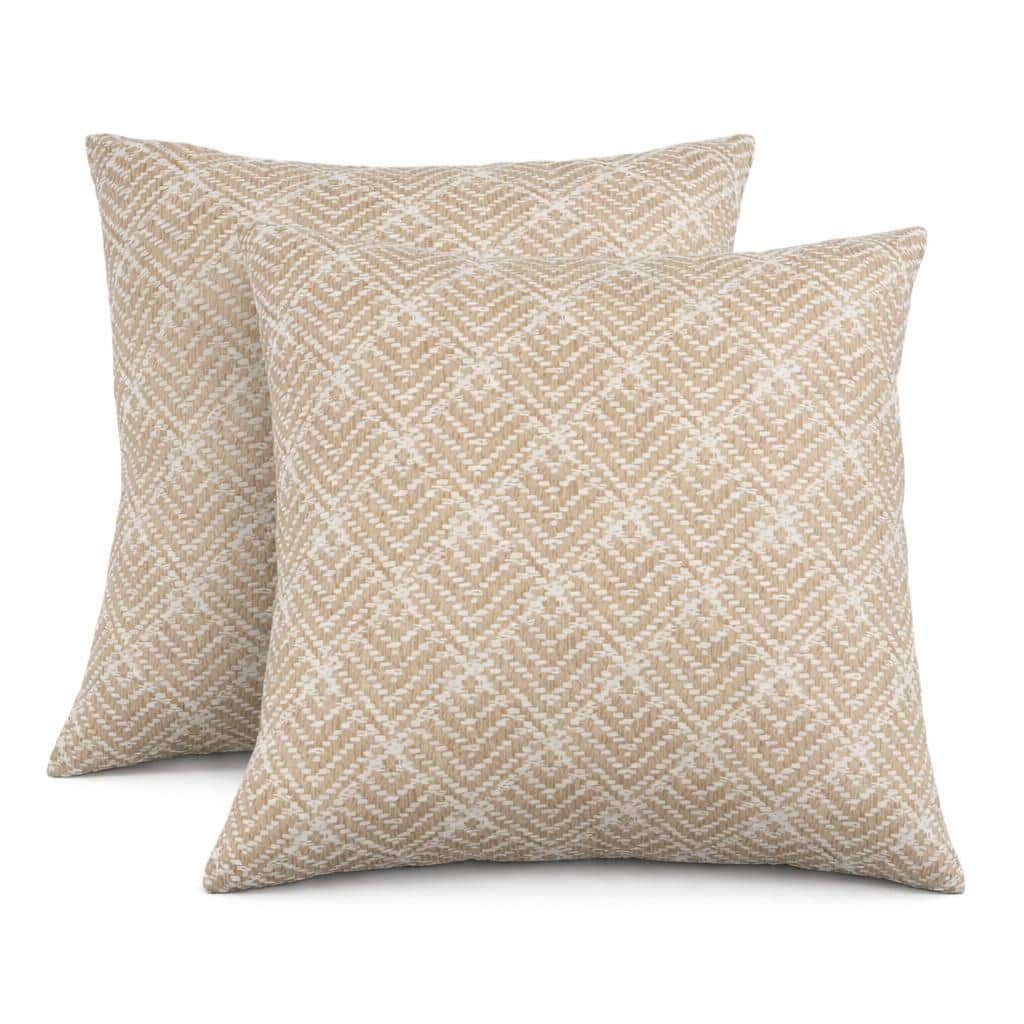 2 Pack Outdoor Throw Pillows, Waterproof & Fade-Resistant Patio Cushions- Soft & Comfortable Decorative Pillow Covers (18x18")