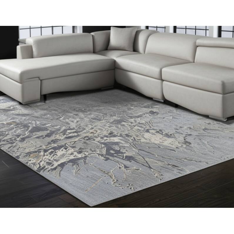 HomeRoots Abstract Industrial Rectangle Area Rug - 168.00 in. x 120.00 in.  x 0.59 in.