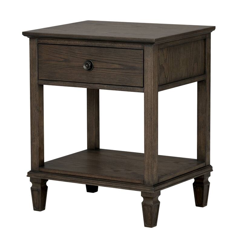 Roomfitters Victoria Nightstand, French Inspired Bedside Table with Storage Drawer and Open Shelf