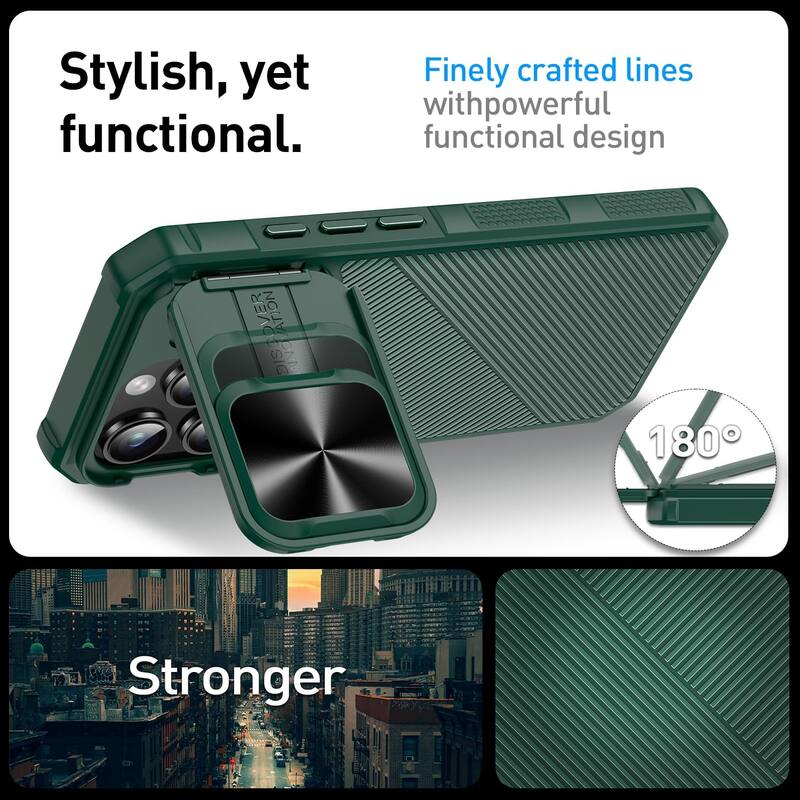 iPhone 16 Pro Max Camera Protection Kickstand - Case Compatible with Mag Safe, Protective Shockproof Military, Phone Case