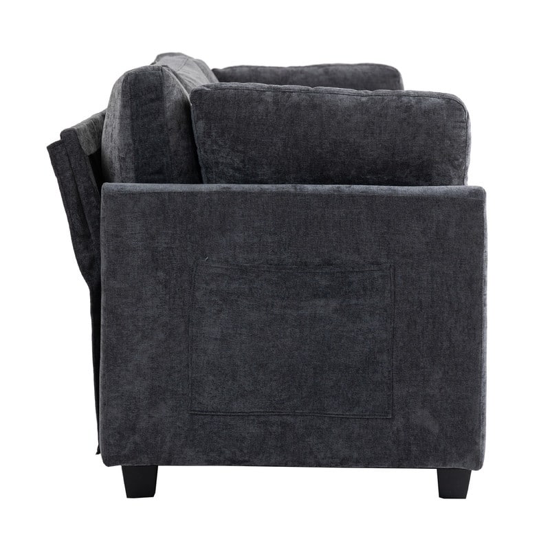 111.42" Chenille Upholstered Three Seater Sofa