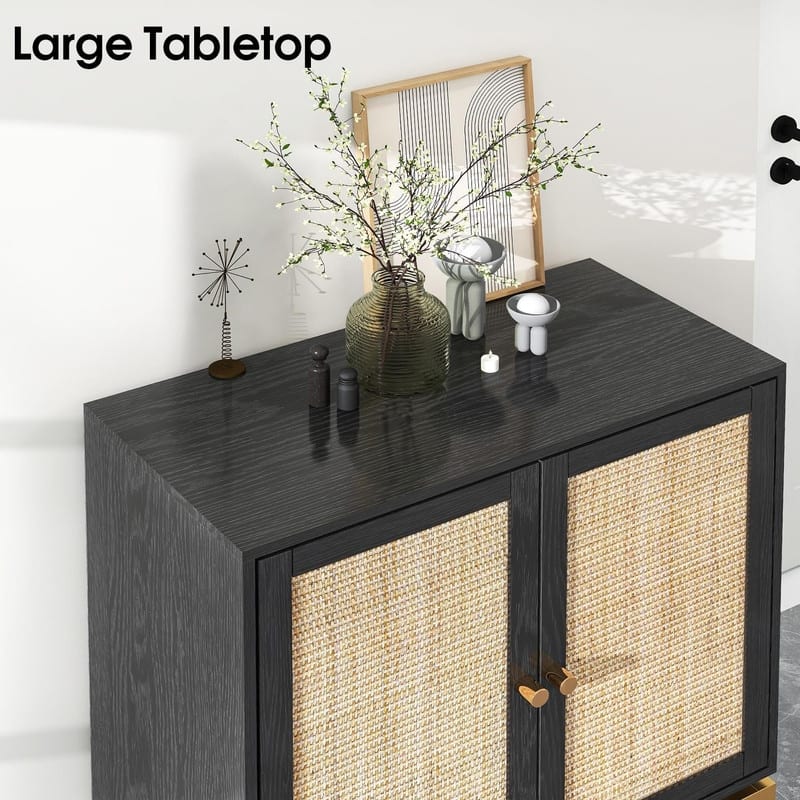 Eureka Accent Storage Boho Farmhouse Rattan Sideboard Buffet