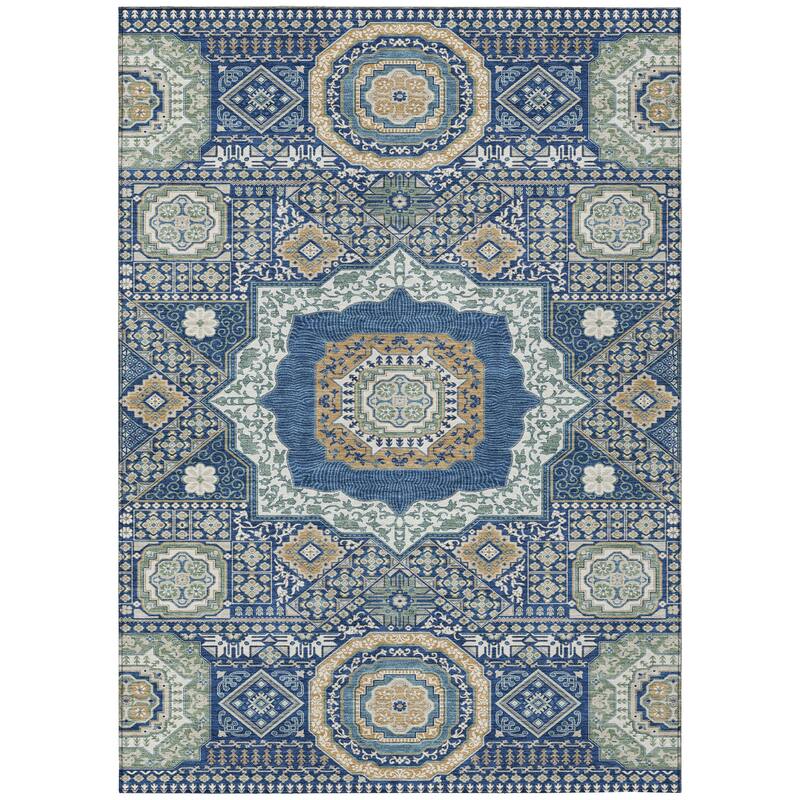 Machine Washable Indoor/ Outdoor Traditonal Isaiah Chantille Rug
