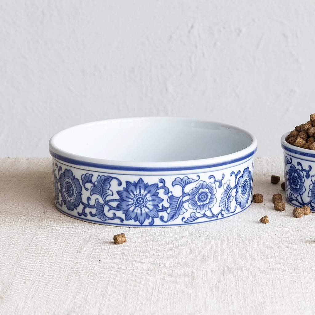 Stoneware Pet Bowl with Design