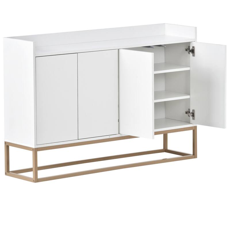 Sideboard Cabinet with 4 Doors, Buffet Cabinet with Adjustable Shelves, Kitchen Storage Cabinet with Metal Legs