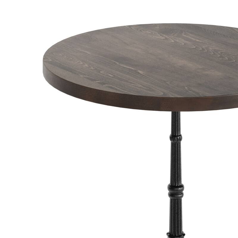Round Solid Wood Commercial Tabletop with 22.75" x 22.75" Bistro Table Base - 30"W x 30"D x 29.75"H