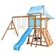 preview thumbnail 9 of 25, Teamson Kids Everett Plus Swing Set Playset with Platform, Rock Wall, and Wave Slide