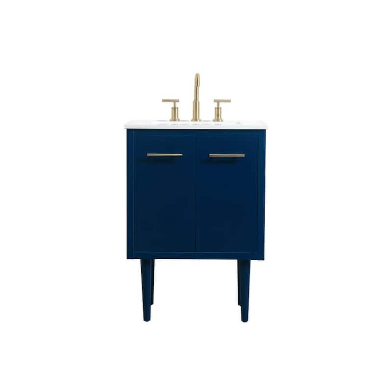 Elegant Lighting VF48024M Cyrus 24" Free Standing, Wall Mounted Single - Blue - Painted