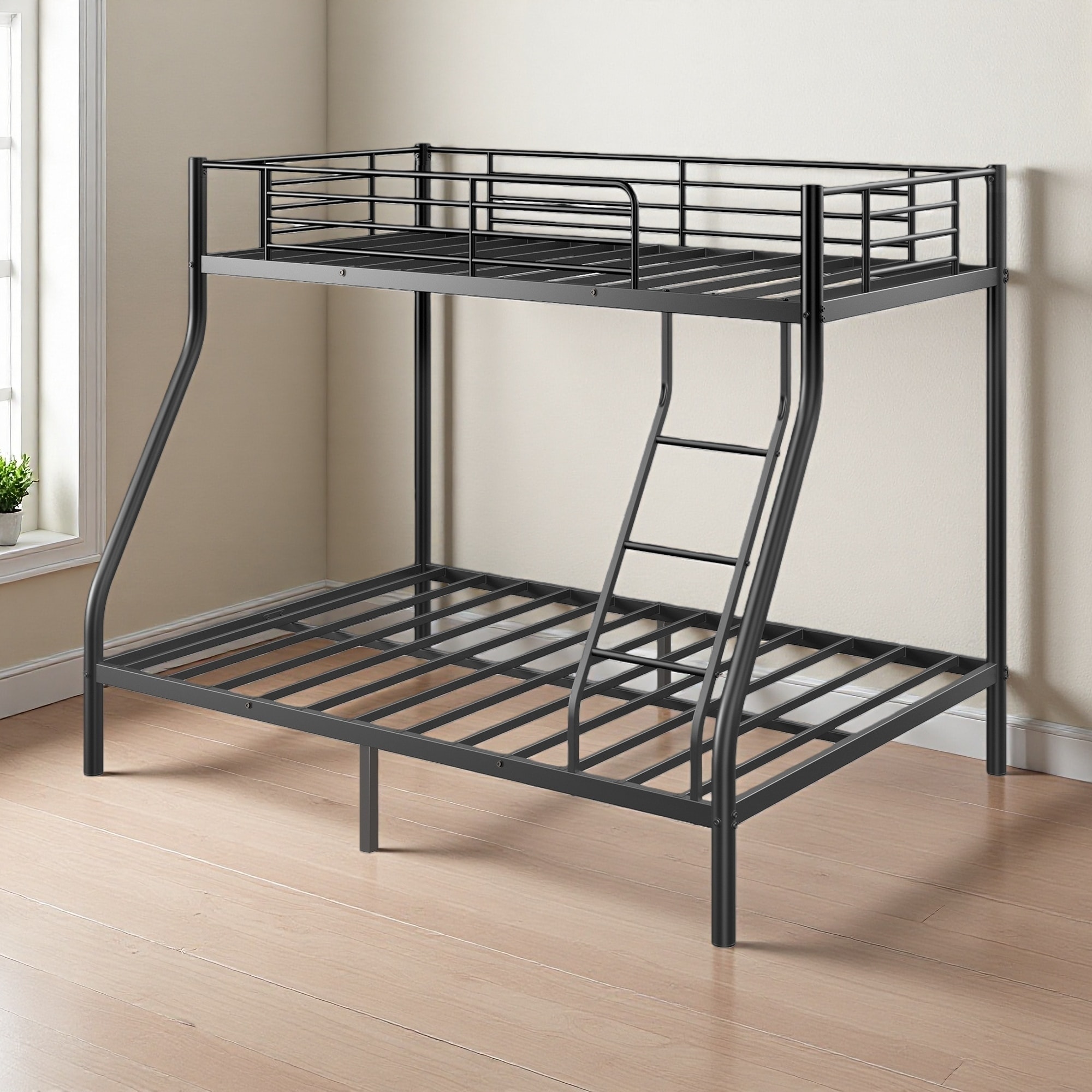 Twin Over Full Metal Bunk Bed with Sturdy Construction, No Box Spring Needed and Premium Powder Coated Finish
