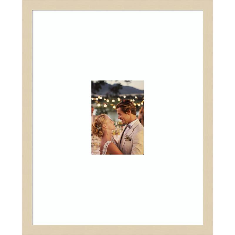 Svelte Clay Grey Framed Picture Frame, Photo Frame - 16x20 Matted White 5x7 - Svelte Natural