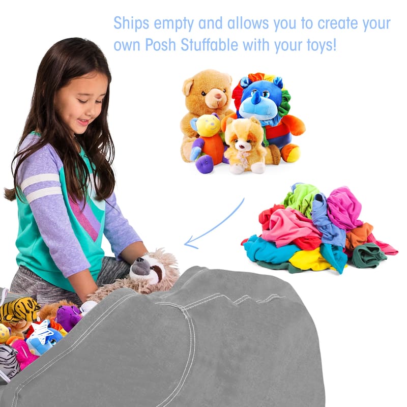 Kids' Stuffed Animal Storage Bean Bag Chair Cover or Toy Organizer