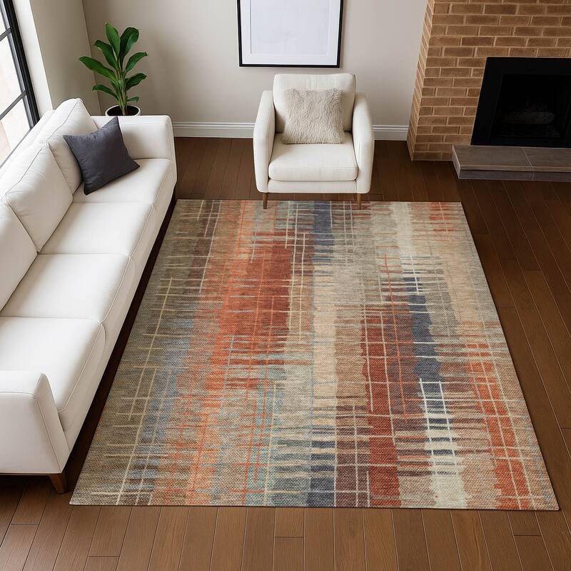 Machine Washable Indoor/ Outdoor Contemporary Aaron Chantille Rug