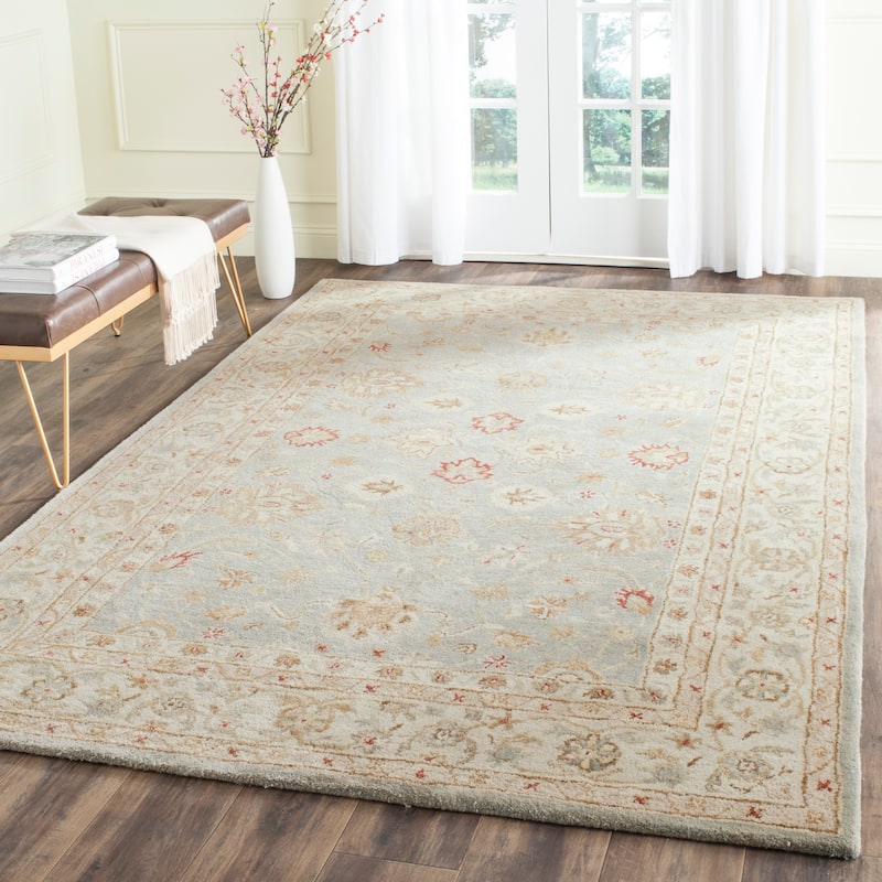 SAFAVIEH Handmade Antiquity Anner Traditional Oriental Wool Area Rug - 6' x 9' - Grey Blue/Beige