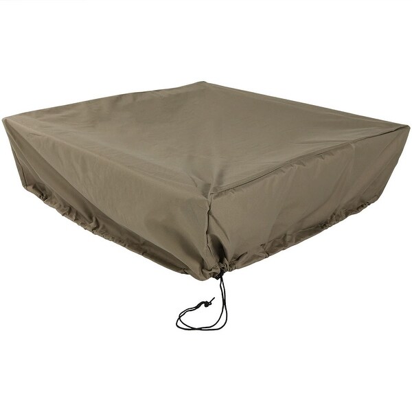 Shop Sunnydaze Heavy-Duty Square Khaki Fire Pit Cover 36 ...