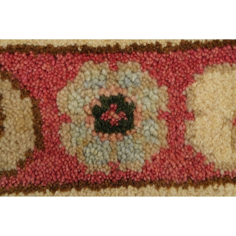 Hand Knotted Oriental 100% Wool Carpet Transitional All-Over Beige & Ivories Oushak Area Rug - 10' 2'' X 7' 9''
