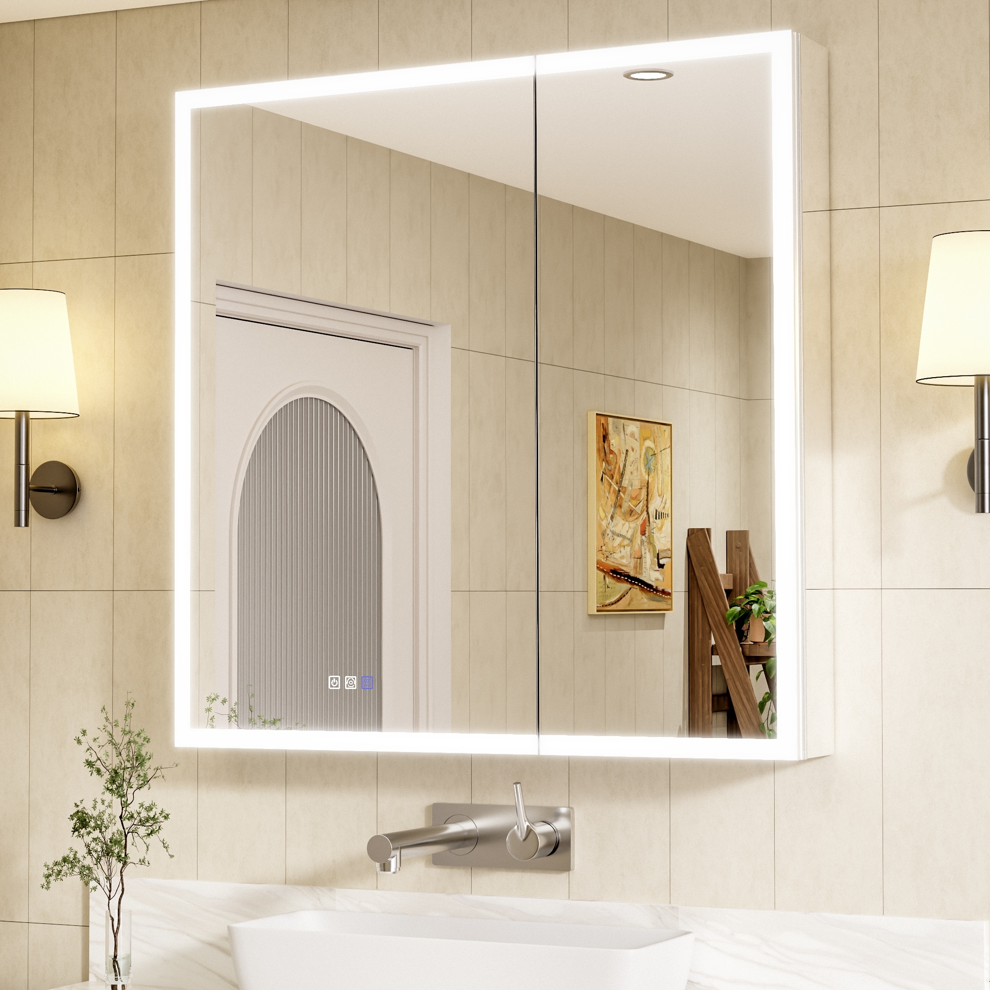 24 in. W x 30 in. H Rectangular Medicine Cabinet with Mirror - 24*30