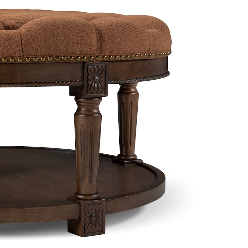 Maven Lane Mesa Round Upholstered Coffee Table